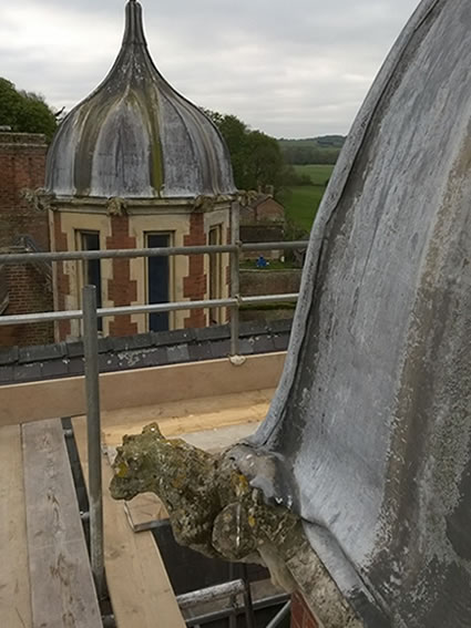 The Grade II listed Old Grammar School, showing the roof repairs