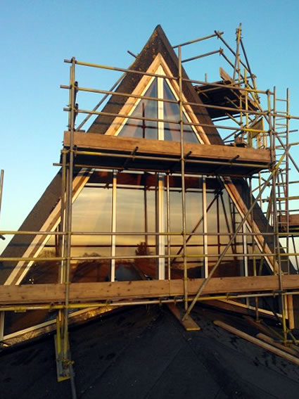 Skylight and roof repairs to a 1960's church